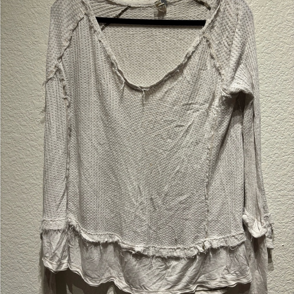 We The Free Textured Cream Blouse
